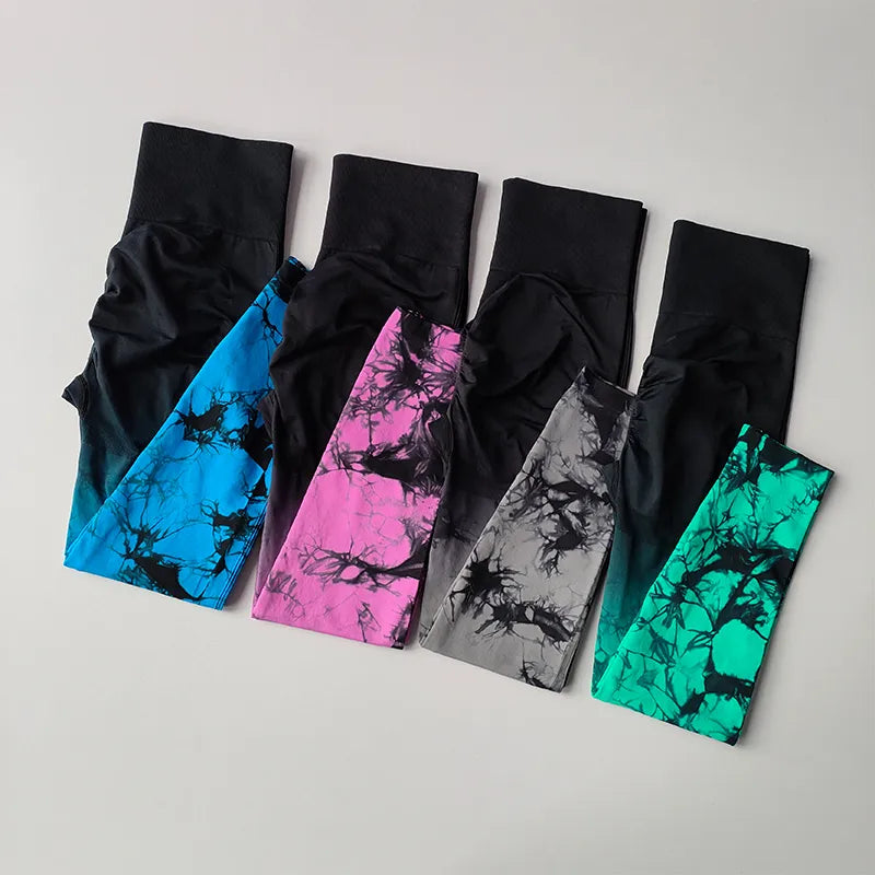 High Waist Tie Dyed Yoga Pants
