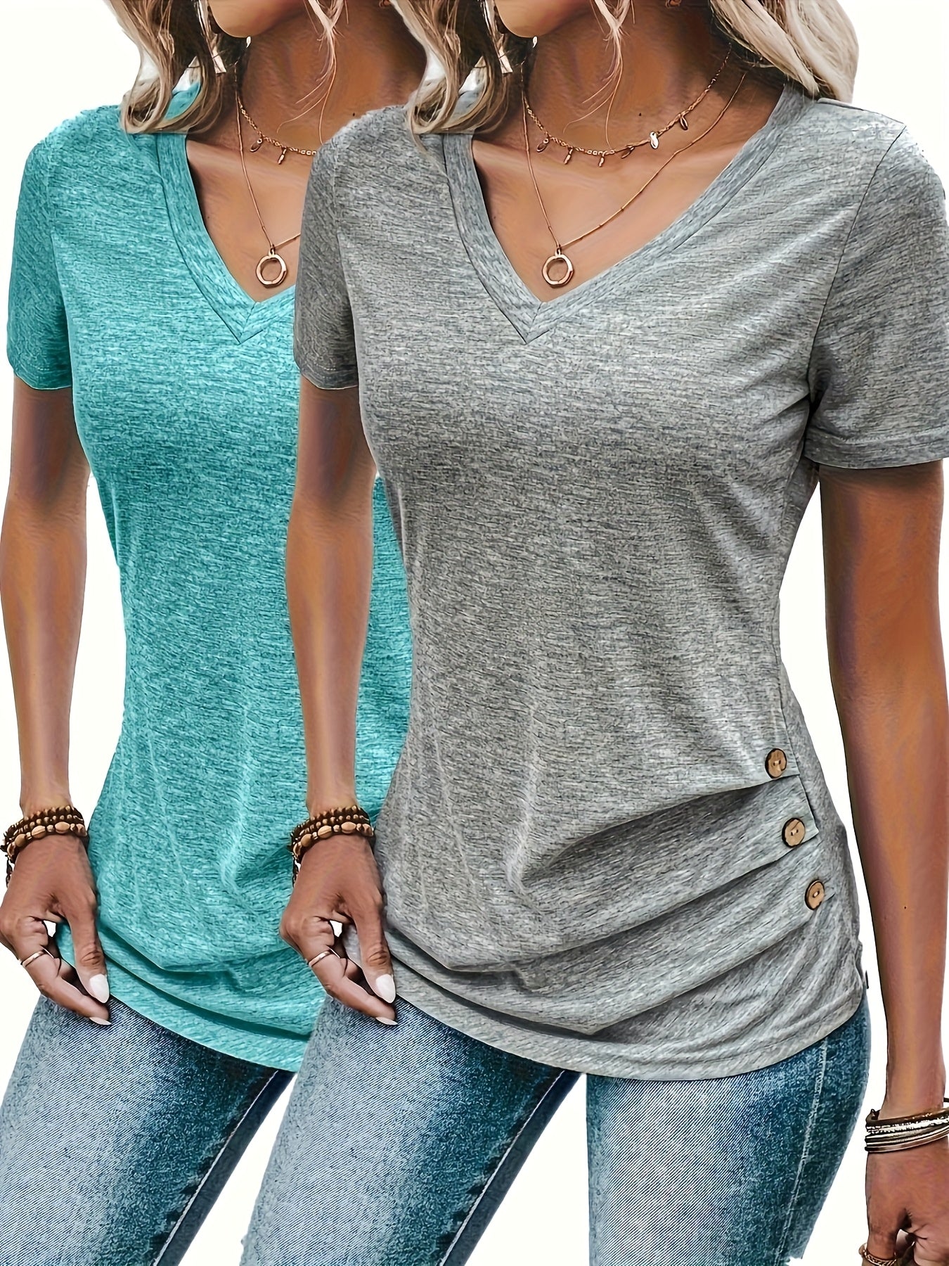 New Solid Color Short-Sleeve