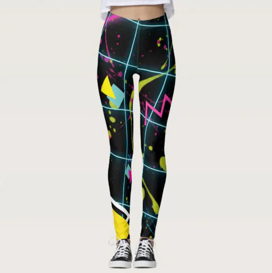 Art geometric print leggings