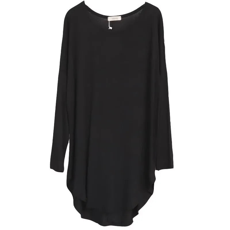Summer Loose Mid-Length Ice Silk Short Sleeve T-Shirt Women