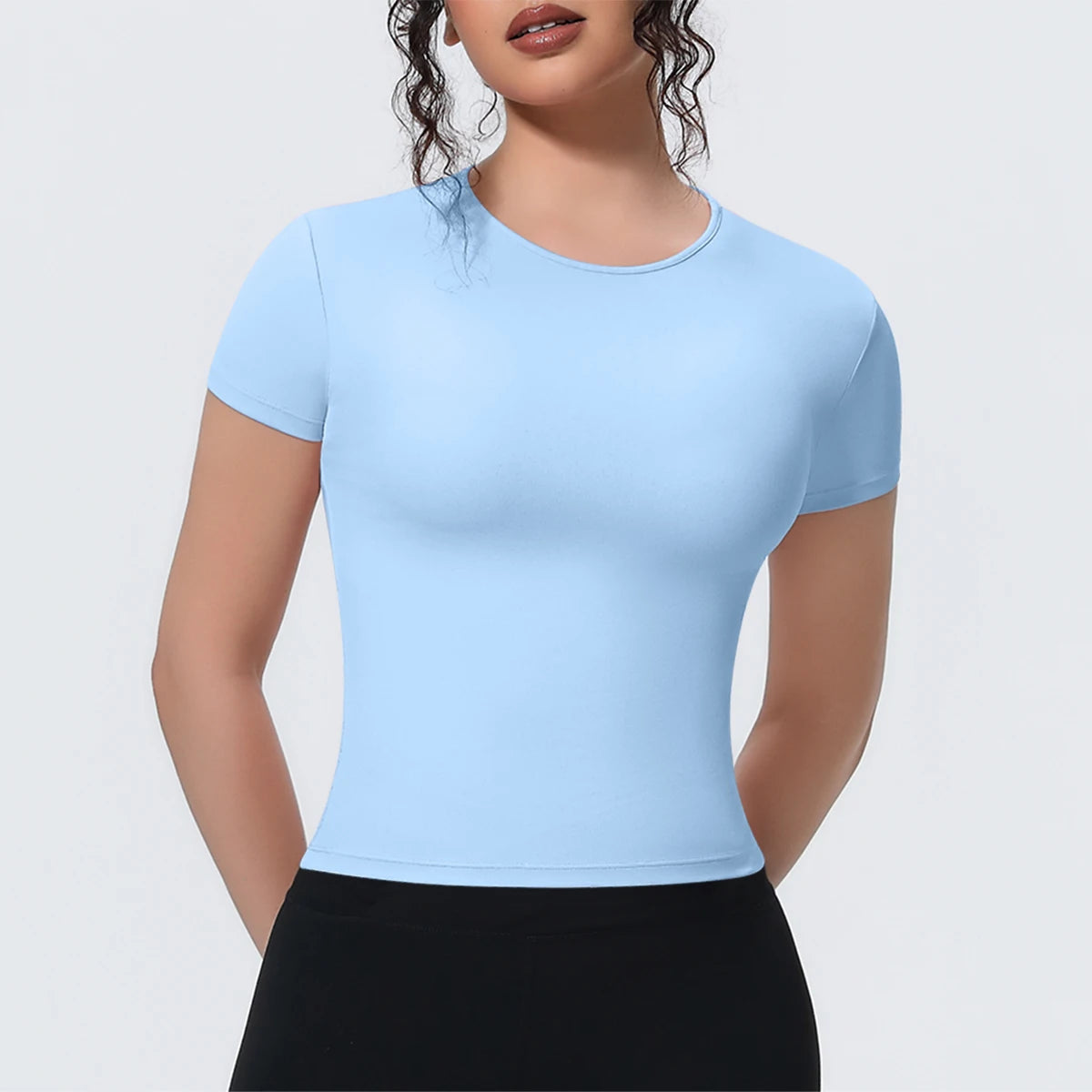 Breathable Solid Color Gym Running Shirts