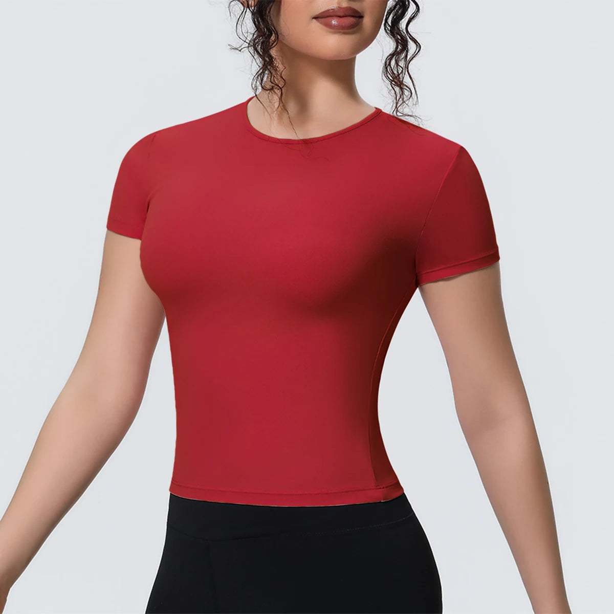 Breathable Solid Color Gym Running Shirts
