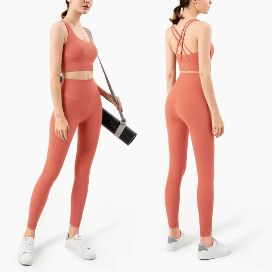 Yoga Set Leggings And Tops