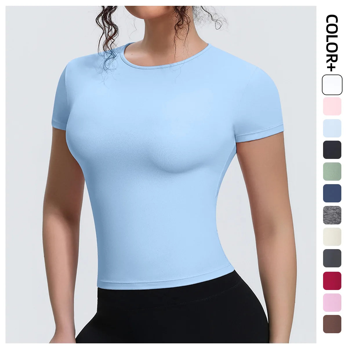 Breathable Solid Color Gym Running Shirts