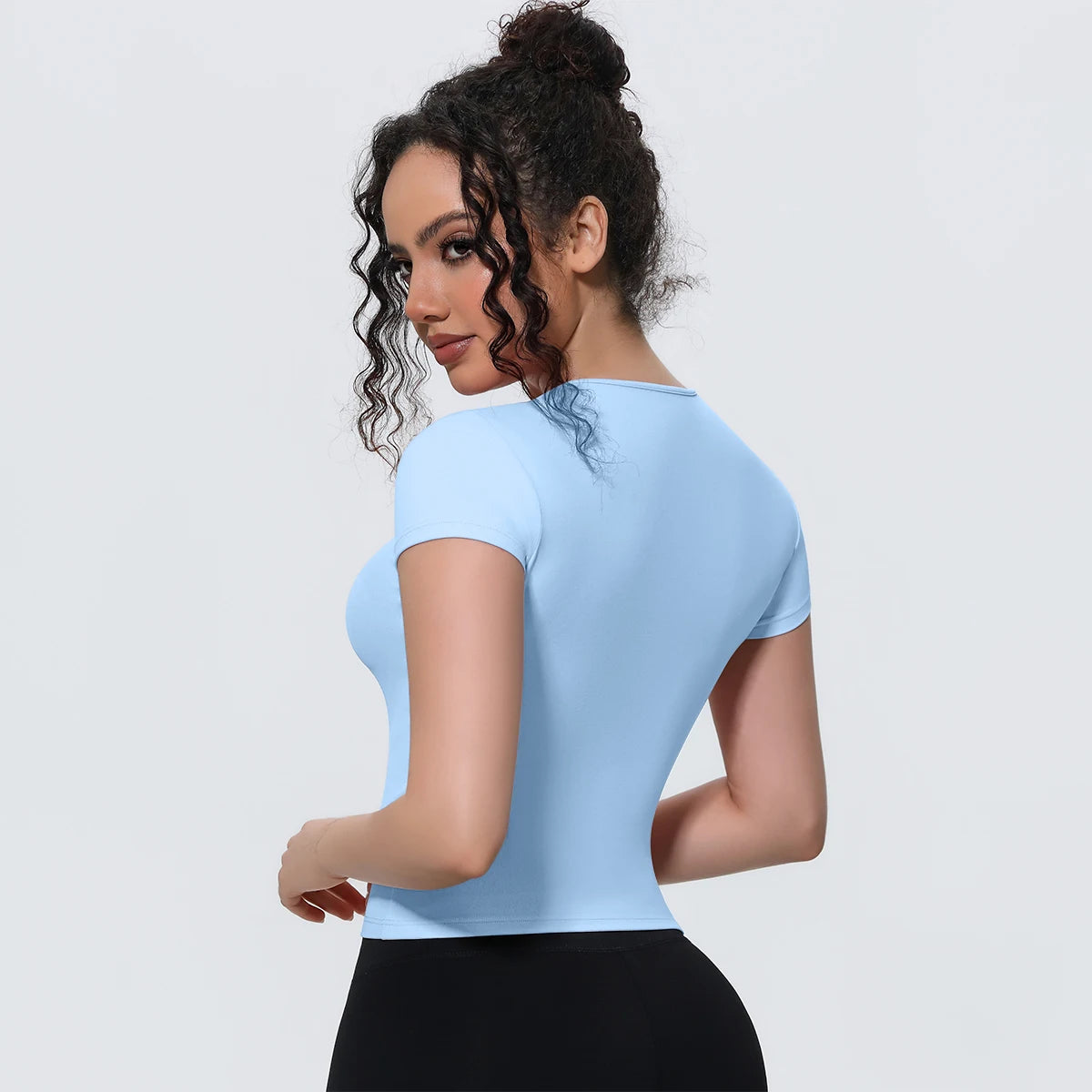 Breathable Solid Color Gym Running Shirts