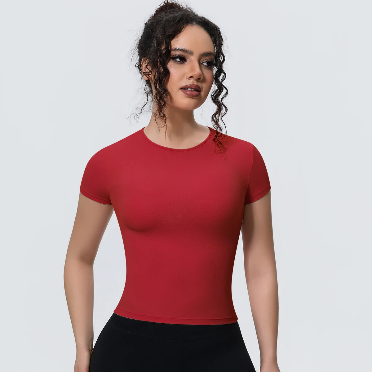 Breathable Solid Color Gym Running Shirts