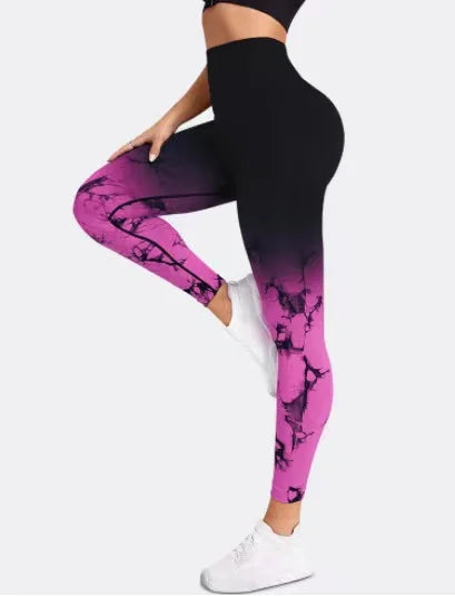 High Waist Tie Dyed Yoga Pants