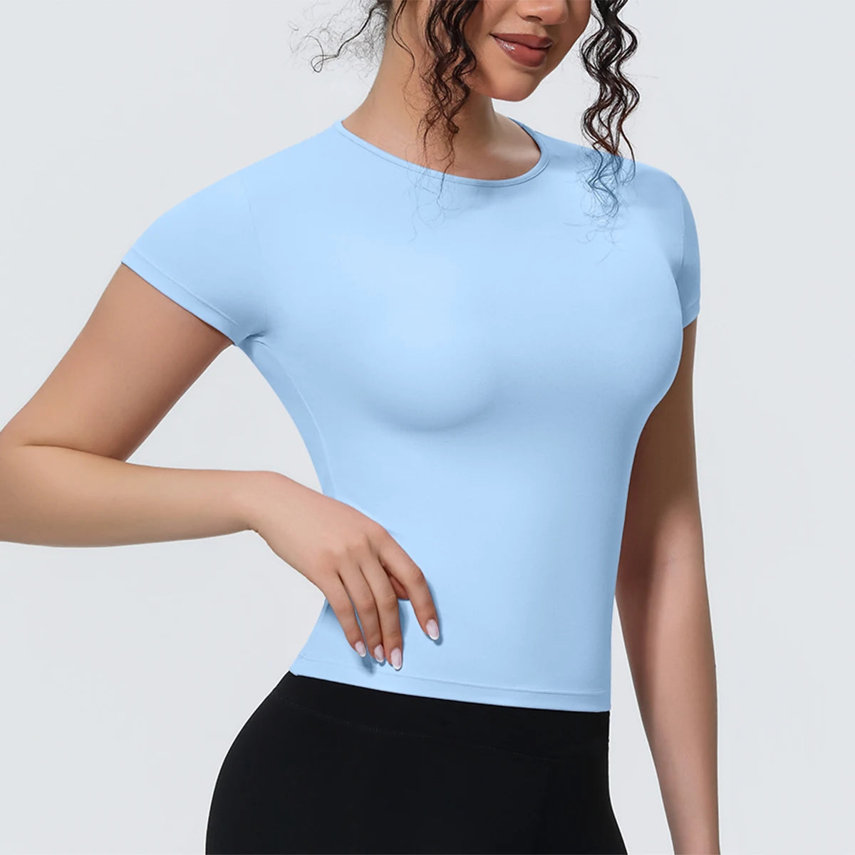 Breathable Solid Color Gym Running Shirts